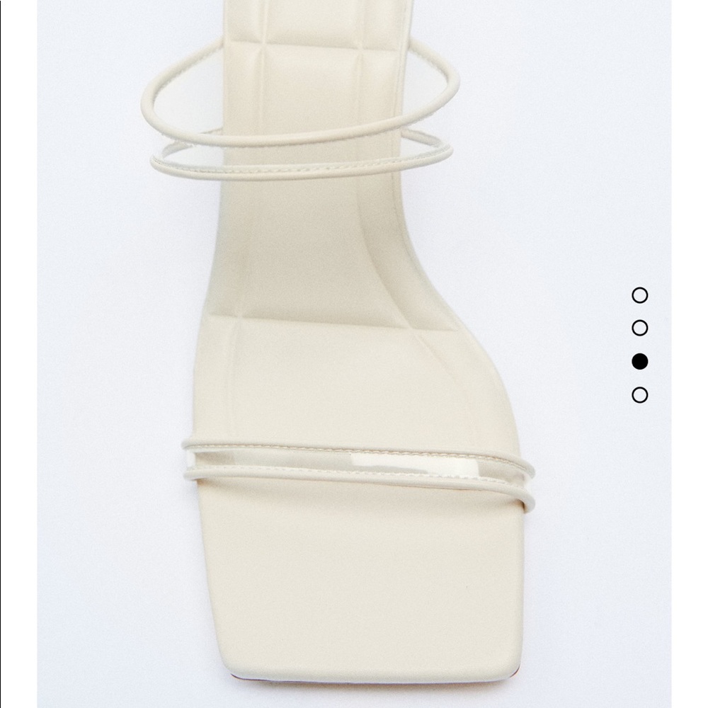 Zara vinyl strappy kitten heels in off white - Picture 4 of 10